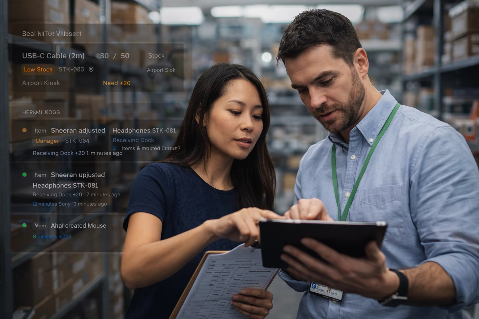 Team managing inventory permissions and real-time stock visibility