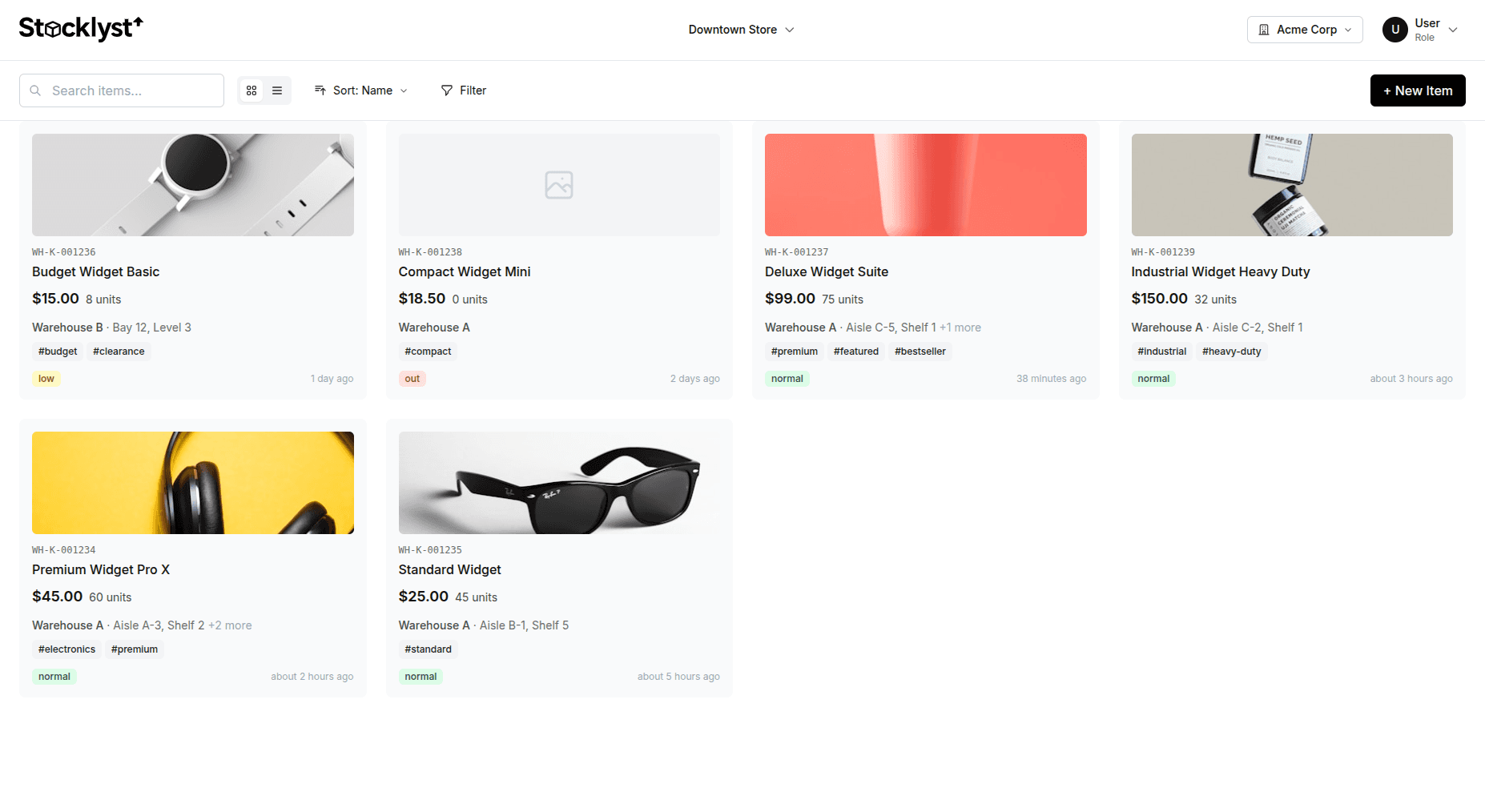 Dashboard - Grid View
